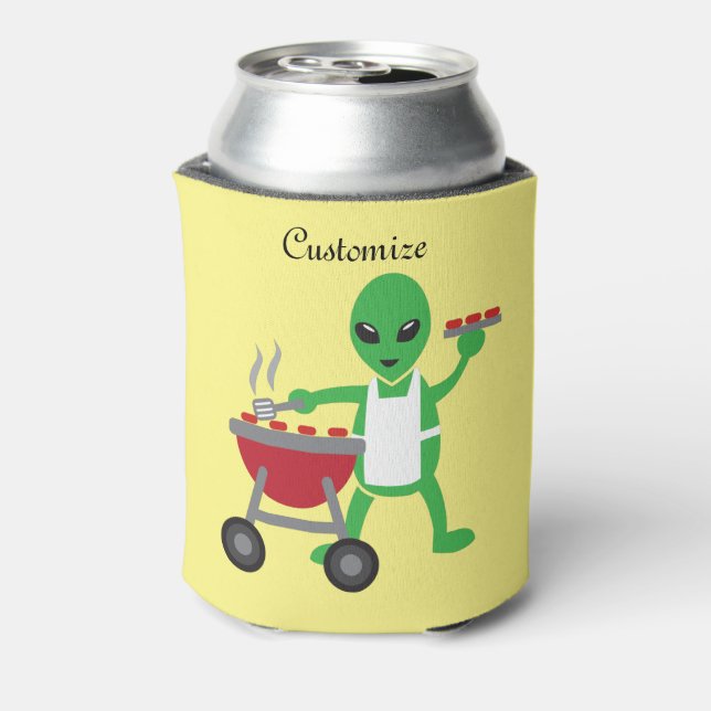 Alien Barbeque Cookout Thunder_Cove Can Cooler (Can Back)