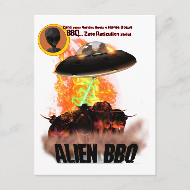 Alien BB-Q  Postcard (Front)