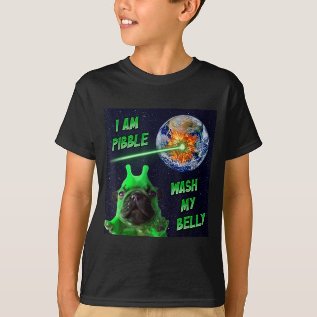 Alien Bble Funny Brainrot Dog Meme Space I Am Bble T-Shirt (Front)