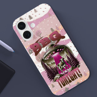 Alien BBQ Cow Abduction Joke iPhone 16 Case