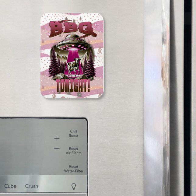 Alien BBQ Cow Abduction Joke Magnet (Creator Uploaded)