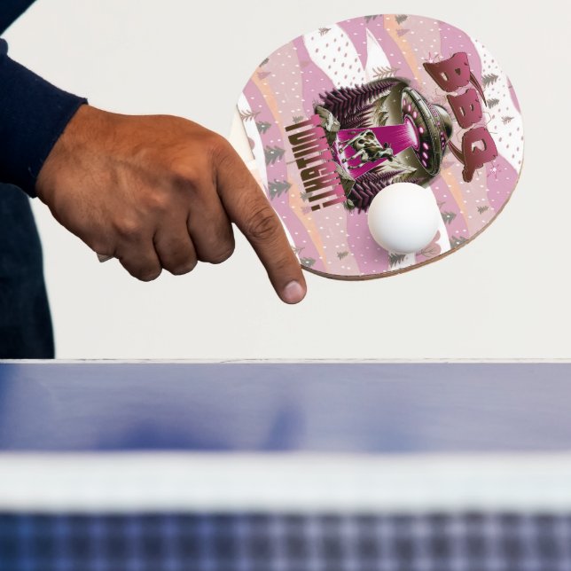 Alien BBQ Cow Abduction Joke Ping Pong Paddle (Insitu)