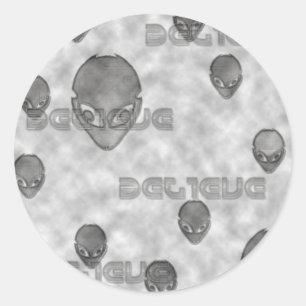 Alien Believe Classic Round Sticker