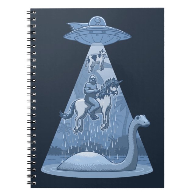 Alien, Bigfoot, Unicorn, Nessie Notebook (Front)