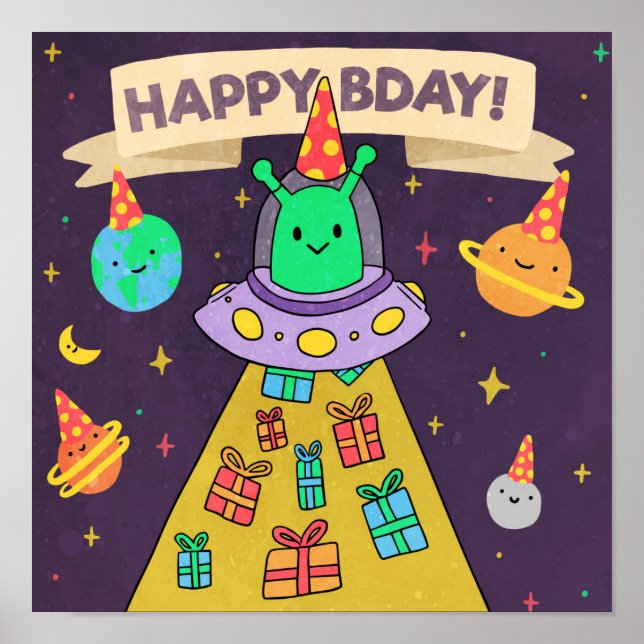Alien Birthday Poster (Front)