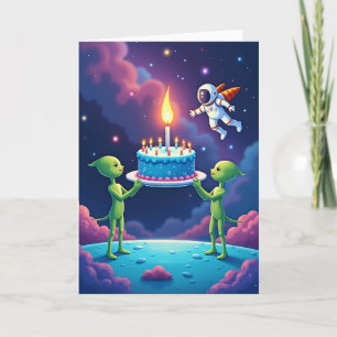 Alien Birthday Treat Card