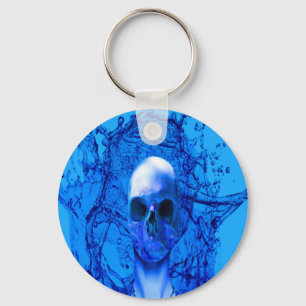Alien Blue Skull Keychain