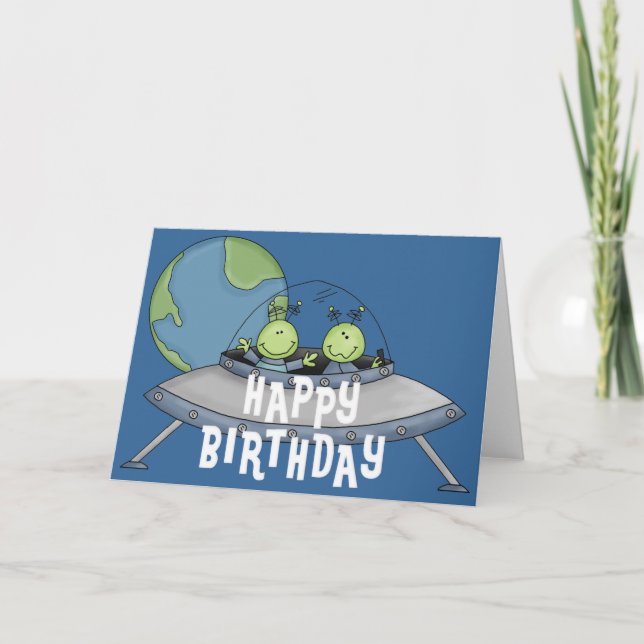 Alien Bonne carte de voeux pour les enfants d'anni (Devant)