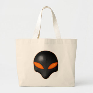 Alien Bug Face Orange Eyes Large Tote Bag