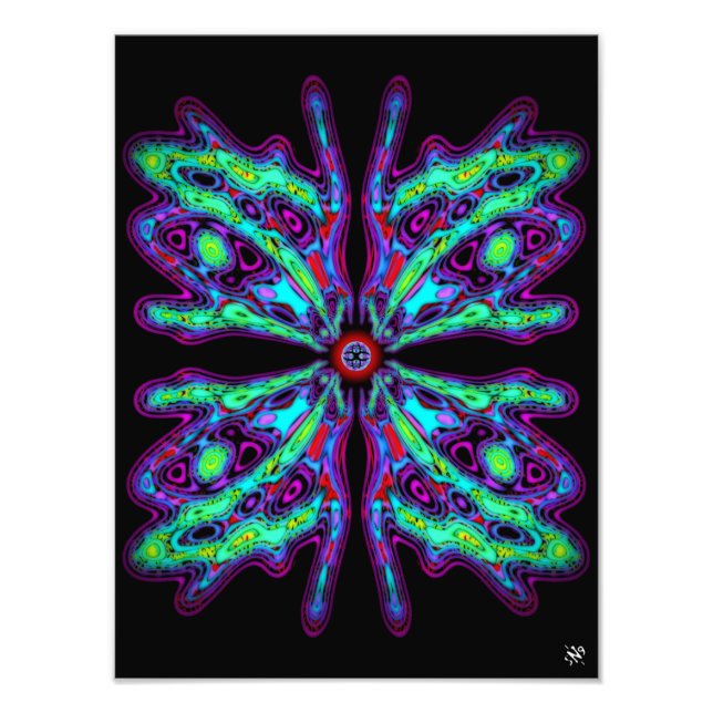 Alien butterfly b (colourful pattern) v1 photo print (Front)