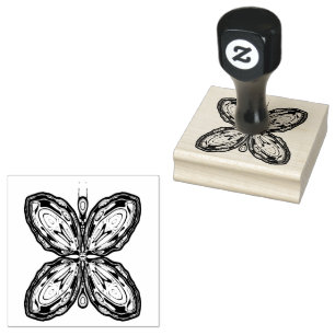 Alien butterfly (colourful pattern) v1 rubber stamp