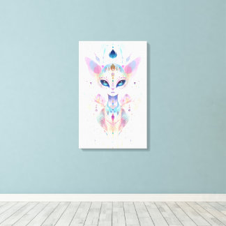 Alien cat face printed canvass canvas print