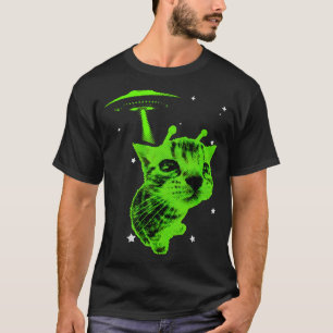 Alien cat meme ufo vintage graphic tee y2k funny