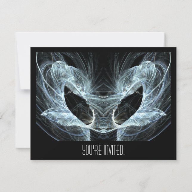 Alien Cat. Mystical Fantasy Art Fractal. Invitation (Front)
