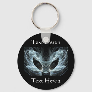 Alien Cat. Mystical Fantasy Art Fractal. Keychain