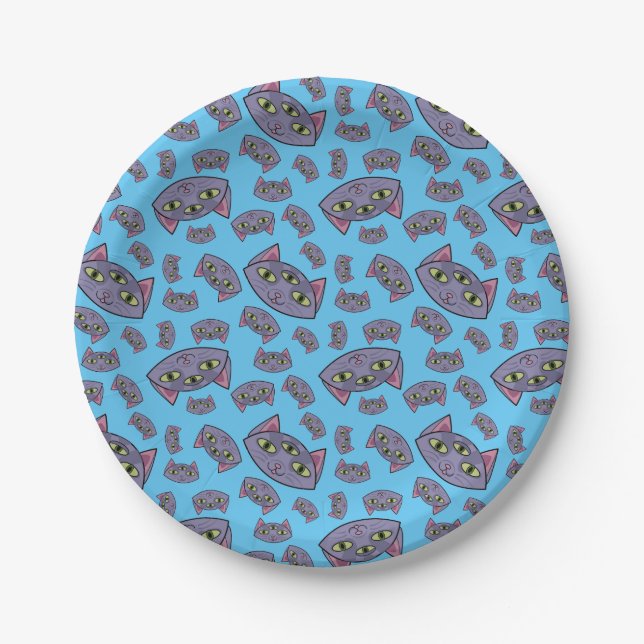 Alien Cat Pattern Paper Plate (Front)