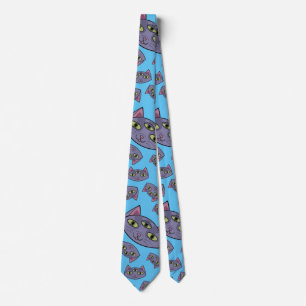 Alien Cat Pattern Tie