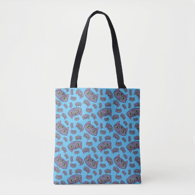 Alien Cat Pattern Tote Bag (Front)