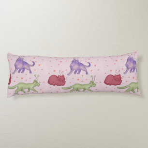 Alien Cats Whimsical Space Cat Funny Sci-Fi Body Pillow
