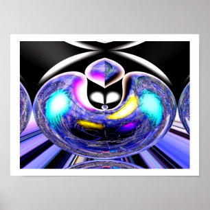 Alien celestial cat art poster