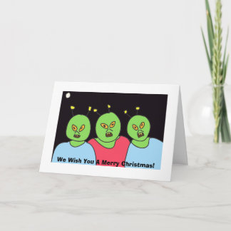 Alien Christmas Greetings Holiday Card