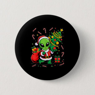 Alien Christmas Tree Lights Xmas Funny Alien 2 Inch Round Button