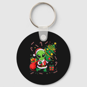 Alien Christmas Tree Lights Xmas Funny Alien  Keychain