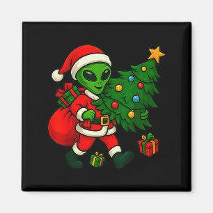 Alien Christmas Tree Xmas Lights Funny Holiday Men Magnet