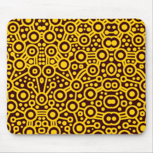 Alien Circuit II - Amber on Dark Brown Mouse Pad