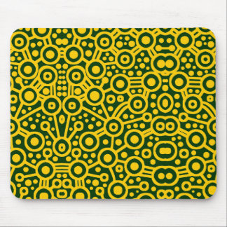 Alien Circuit II - Amber on Dark Green Mouse Pad