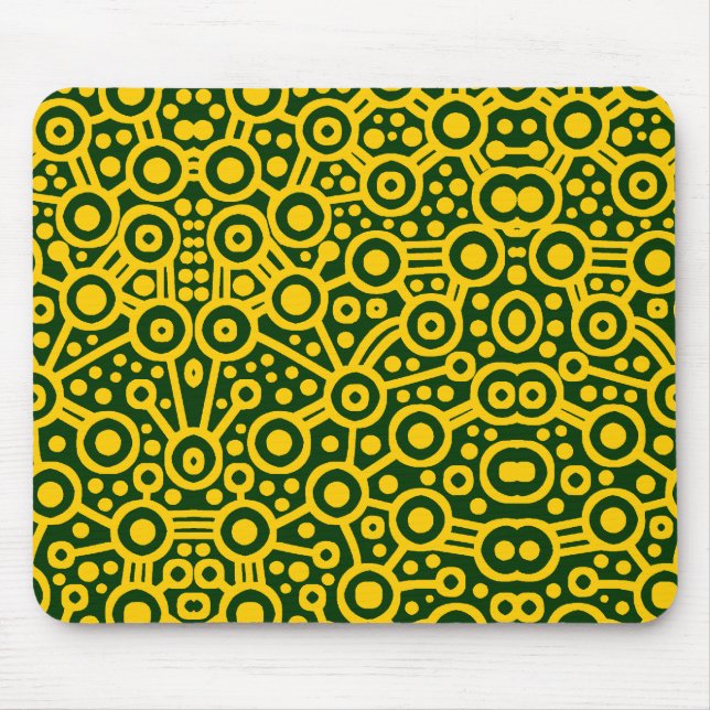 Alien Circuit II - Amber on Dark Green Mouse Pad (Front)