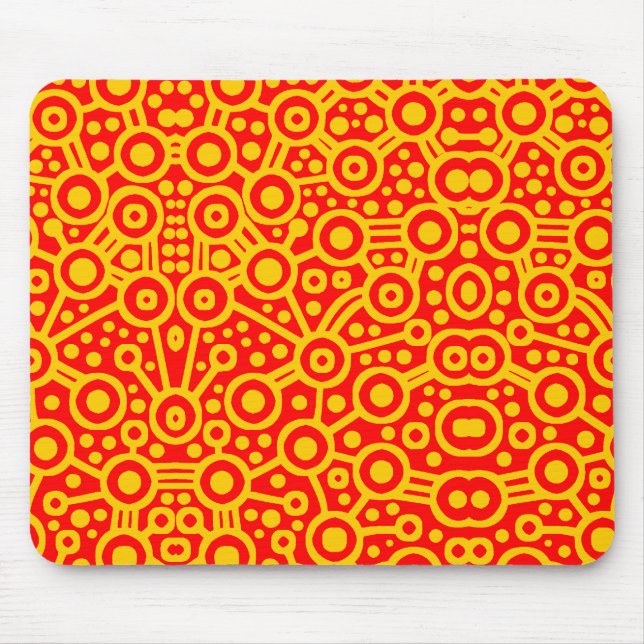 Alien Circuit II - Amber on Red Mouse Pad (Front)