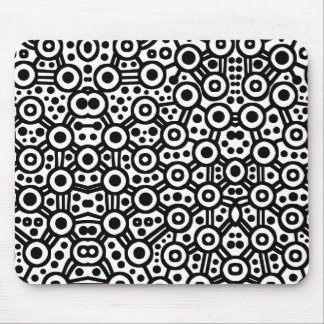 Alien Circuit III - Black on White Mouse Pad