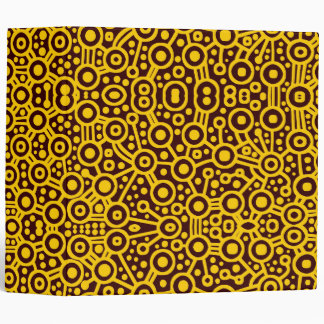 Alien Circuits - Amber on Dark Brown (2.0in) Binder