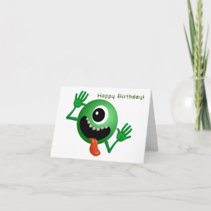 Alien Coming to Birthday Card