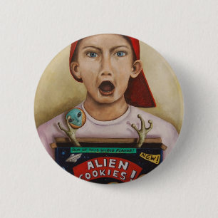 Alien Cookies finished painting 2 Inch Round Button