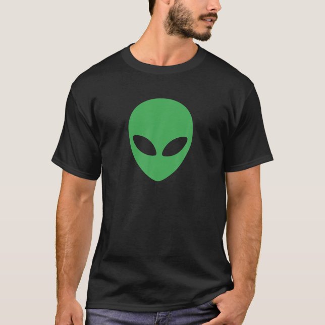 Alien Costume Green Alien Head Face 90'S Aesthetic T-Shirt (Front)