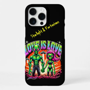 Alien Couple in Cosmic Love iPhone 16 Pro Max Case