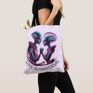 Alien Couple Tote Bag