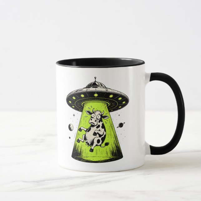 Alien Cow Abduction Weirdcore Surreal Mug (Right)