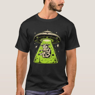Alien Cow Abduction Weirdcore Surreal T-Shirt
