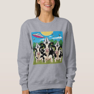 Alien Cows Tin Foil Hats,  UFO UAP Sweatshirt