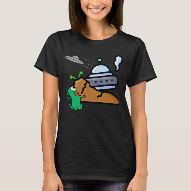 Alien Crash Landing Retro.b T-Shirt (Front)