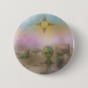 Alien Crash spaceship Roswell New Mexico 2 Inch Round Button