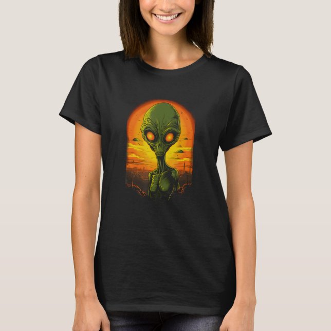 Alien Creature Extraterrestrial by Haunted Horror  T-Shirt (Front)