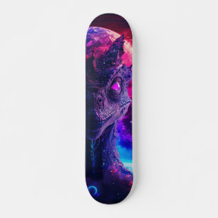 alien creature in a cosmic landscape skateboard