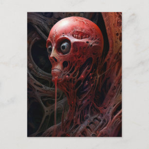 Alien Creature Sci-fi Horror Art Postcard