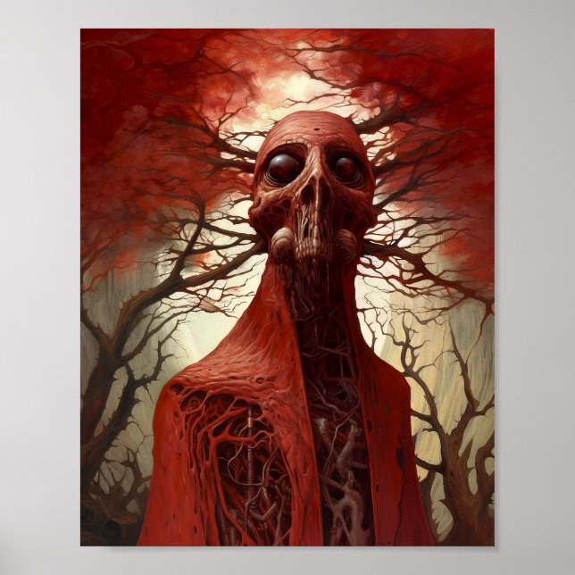 Alien Creature Sci-fi Horror Art Poster (Front)