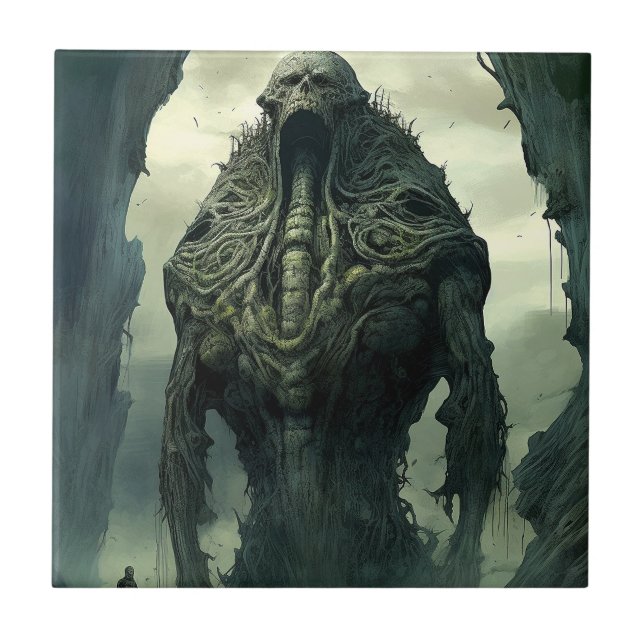 Alien Creature Sci-fi Horror Art Tile (Front)