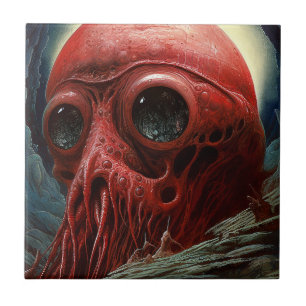 Alien Creature Sci-fi Horror Art Tile